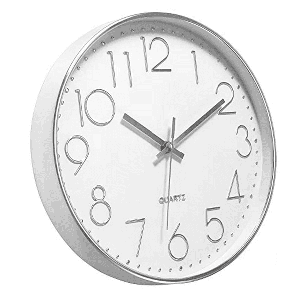 Reloj De Pared Reloj De Pared Grande Moderno Y Silencioso blanco plata Walmart en linea