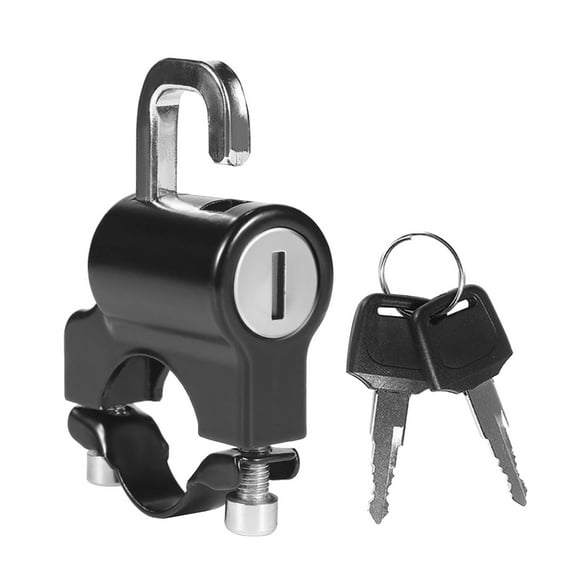 TFixolUniversal Motorcycle Helmet Lock Anti-Theft Helmet Security Lock Metal 22mm-26mm Black with 2 Keys Set
