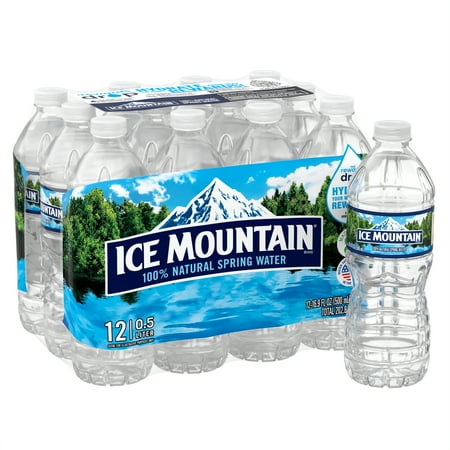 Ice Mountain Spring Water, 16.9 fl oz, 12-Pack Plastic Bottles