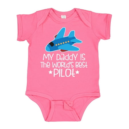 

Inktastic Daddy is Worlds Best Pilot Airplane Childs Gift Baby Boy or Baby Girl Bodysuit
