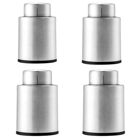 

Wine Stopper Wine Cork Household Seal 304 Stainless Steel Vacuum Wine Stopper Wine Stopper with Time Scale Silver 4 Pack