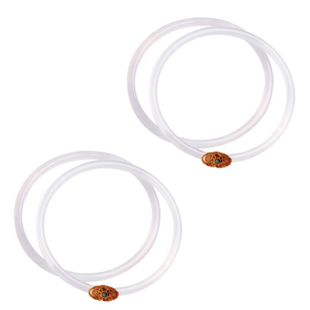 2 pares de pulseras de cristal de joyería para mujer, pulseras de cristal con patrón auspicioso, pulseras tradicionales a juego Adepaton BST3008039-1