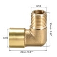 thumbnail image 2 of Conector de manguera de latón en ángulo de 90 grados G1/8 macho x G1/8 hembra 2 piezas, 2 of 3