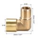thumbnail image 2 of Conector de manguera de latón en ángulo de 90 grados G1/8 macho x G1/8 hembra 2 piezas, 2 of 3