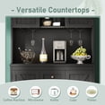 thumbnail image 3 of Coffee Bar Cabinet With 2 Drawers And 4 Doors, Featuring 9-Grid Bottle Holders And Open Shelves, Coffee Bar Cabinet For Dining Rooms Kitchen Spaces, 3 of 9