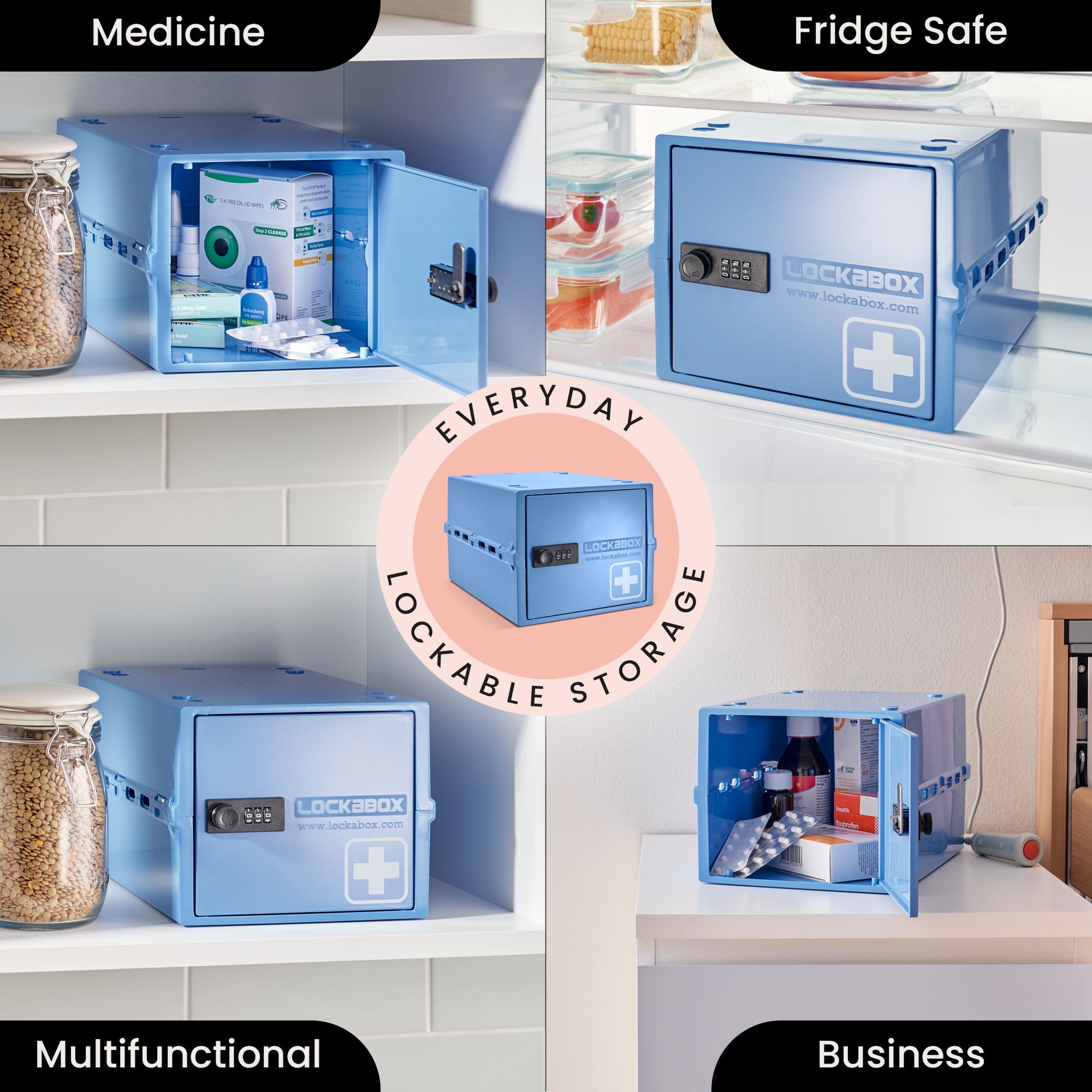 Lockabox One™ | Compact and Hygienic Lockable Storage Box for Food,  Medicines, Tech and Home Safety | One Size 12 x 8 x 6.6 inches externally