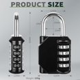 thumbnail image 2 of Pieces Combination Padlock, 4 Digit Combination Padlock, Zinc Alloy Locker Padlock, Outdoor Code Padlock, Combination Lock for Gym Locker School Garage Storage Gate Fence Cabinets, 2 of 5