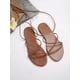 thumbnail image 4 of Vacation Outdoors Lace Up Flat Sandals for Women, Multi Strap Plain Artificial Leather Strappy Sandals, 4 of 4