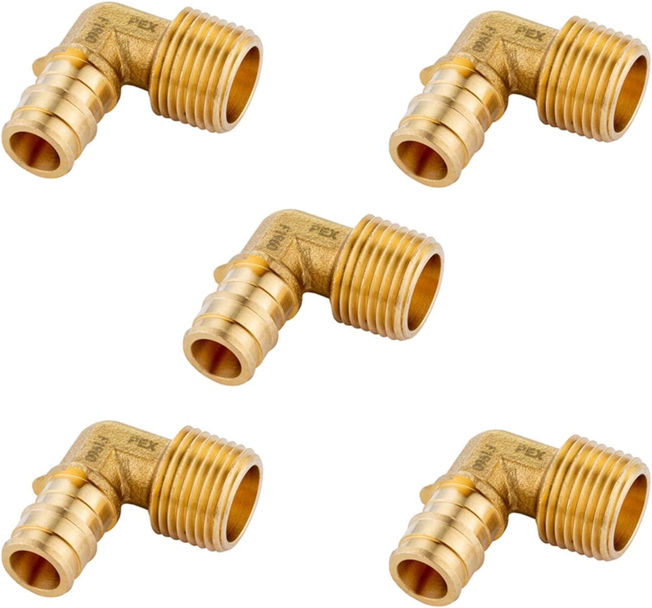 (Pack of 5) EFIELD Pex A Full Flow Expansion Brass Fitting 1/2"x 1/2