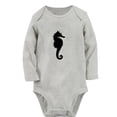 thumbnail image 2 of iDzn Little Baby Cute Rompers, Newborn Baby Unisex Bodysuits, Infant Animal Seahorse Graphic Jumpsuits, Toddler Kids Long Sleeve Oufits (Gray, 6-12 Months), 2 of 5