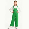 thumbnail image 5 of AHTJRT Girl's Boy's Overalls Casual Adjustable Strap Sleeveless Rompers with Pockets Loose Fit Jumpsuits Casual Bib Overalls Green 12-13 Years, 5 of 8