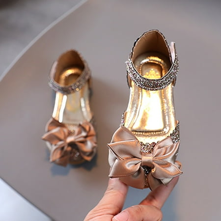 

Toddler Kids Baby Girls Butterfly Knot Bling Princess Shoes Sandals