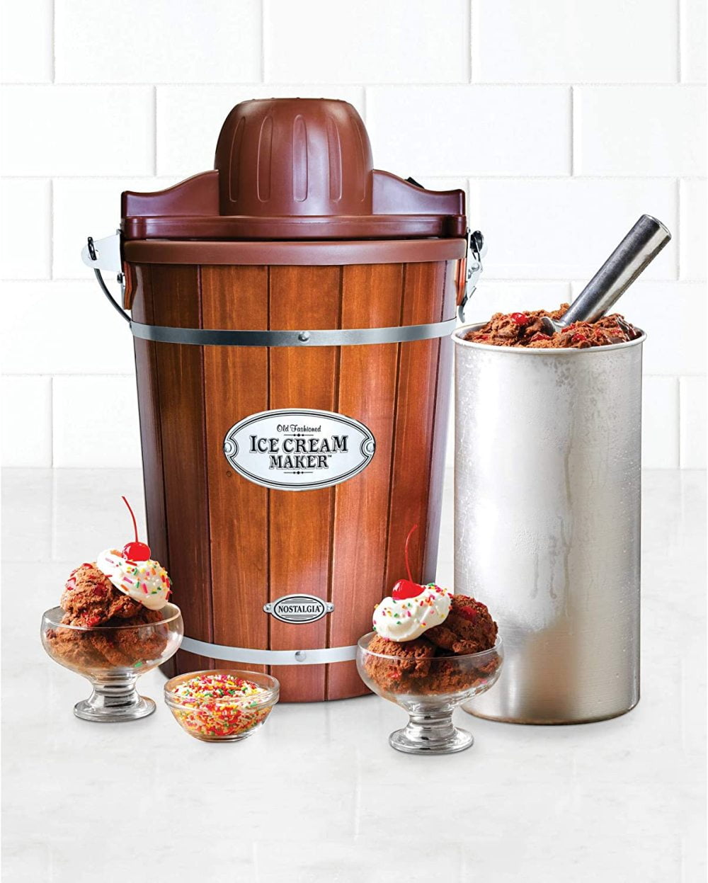 6Quart Electric Bucket Ice Cream Maker With EasyCarry Handle, Made