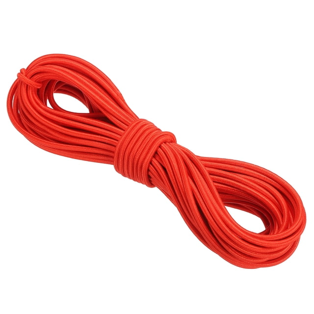 Cuerda elástica Uxcell de alta resistencia para manualidades, costura, correas de gancho, camping, correa de sujeción roja 3mm x 10m