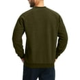 thumbnail image 4 of Fshiont Men's Fleece Sweatshirt Sherpa Lined Crewneck Basic Winter Thick Pullover Tops with Pocket Army Green XL, 4 of 5