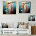 thumbnail image 4 of Designart "Beauty of Woman in Liquid Ink Shower I" Fashion Wall Art - Glam Pink Fashion Woman Entryway Wall Art Print, 4 of 6