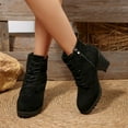 thumbnail image 4 of Wensltd Women's High Heel Ankle Boots Suede Lace-Up Comfortable Fashion Fall Winter Boots for Women, 4 of 8