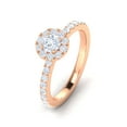 thumbnail image 2 of Certified G/I2 1 Carat TW Diamond Halo Set Engagement Ring in 10k Rose Gold, 2 of 5