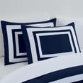 thumbnail image 3 of Chezmoi Collection Wyatt 7-Piece California King Bed in a Bag Comforter Set with Sheets Hotel Style Navy/White Square Pattern Bedding Set, 3 of 9