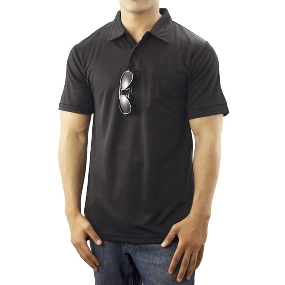First Class Pro-Dry Polo Shirt with One Pocket - Black - Large