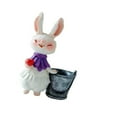thumbnail image 6 of Fancyes Easter Bunny Figurine Easter Decoration Flower Pot Art Crafts Cute Decorative Statue Desktop Ornament for Living Room Cabinet, 6 of 8