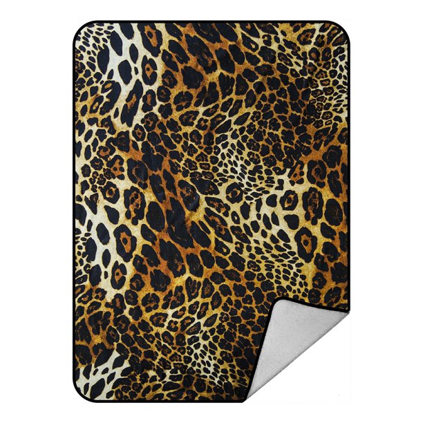 ECZJNT Leopard skin Throw Blanket Fleece Blankets Plush Blanket 58x80 Inch