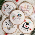 10 Embroidery Kits for Beginners, Prestamped Embroidery Patterns with 2 Embroidery Hoops, Cross
