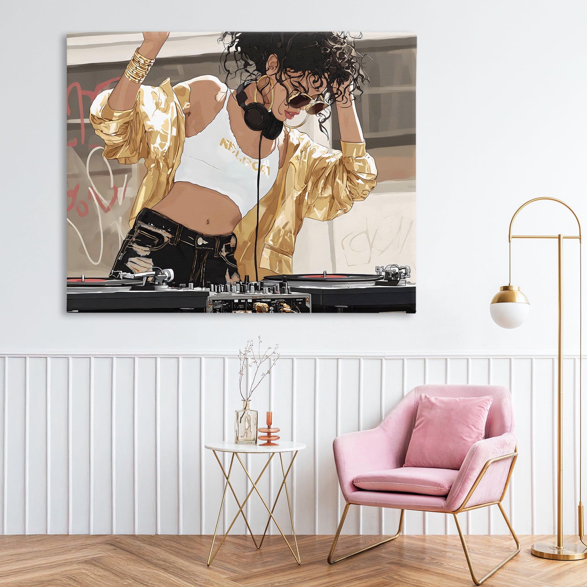 Stupell Industries Gold Accented DJ Canvas Wall Art, design by Franklyn Gregory