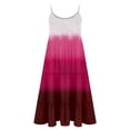 thumbnail image 4 of Kagetolytai Summer Dresses for Women 2024 Women's Summer Fashion Gradient Loose Splicing Casual Beach Tank Dresses Womens Summer Dresses Hot Pink 2XL, 4 of 5