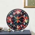 thumbnail image 4 of Yayeee Wall Clock Battery Operated 9.5" Silent Quartz Non-Ticking for Living Room Decor, Red Abstract, 4 of 8
