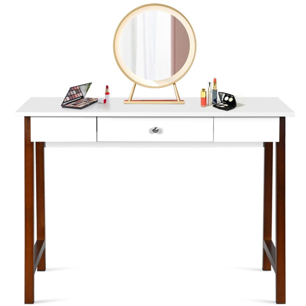 Demi Bonn Computer Desk Laptop PC Makeup Vanity Table, Small Home Office Desk Study Writing Table, Brown