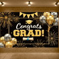 thumbnail image 5 of Gold Stars Graduation Banner Graduation Cap Class of 2026 Backdrop Diploma Black Tassel Grad Party Background for Graduation Party Class of 2026 Celebration Commencement Ceremony, 5 of 9