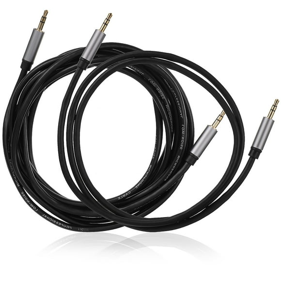 FOMIYES 2Ud Cable Auxiliar 3.5mm Negro Para Car Audio Con Amplia Compatibilidad Y Elegante
