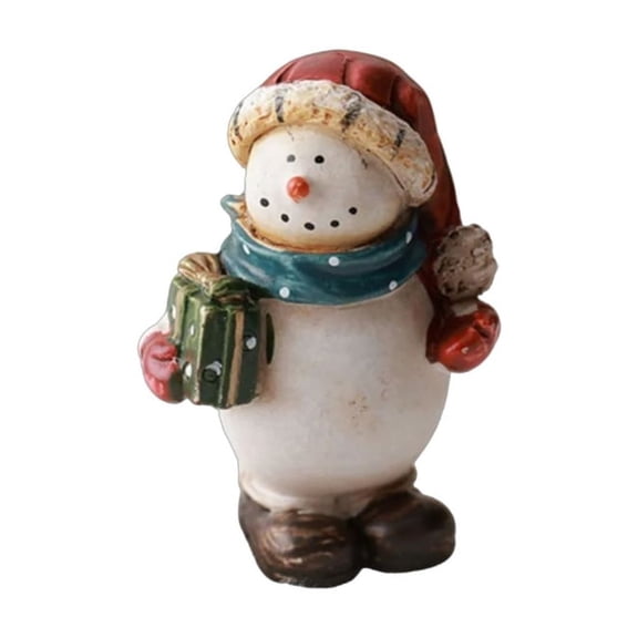 ZPAQI Christmas Theme Resin Ornament Snowman Santa Figurines for Homes and Offices