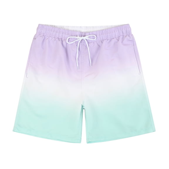 Men’s Swimsuit 5 Inch Quick Drying Breathable Beach Shorts with Elastic Waistband Security Drawstring Purple Size S