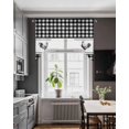 thumbnail image 3 of Farmhouse Black Plaid Swag Valances for Windows, Small Curtains Drapes, Vintage Country Cock Checkered Kitchen Window Curtains Over Sink Window Treatment Valance for Bedroom/Bathroom 56"x36", 3 of 5