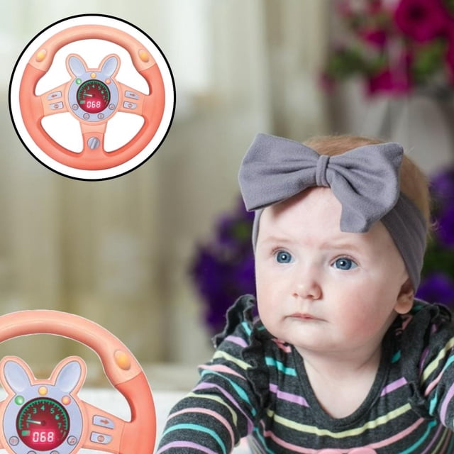 Juguetes para bebés, juguetes para el asiento del coche con volante con luz y música, simulación de conducción, juguetes educativos de aprendizaje Estilo 1 CUTICAT niños volante