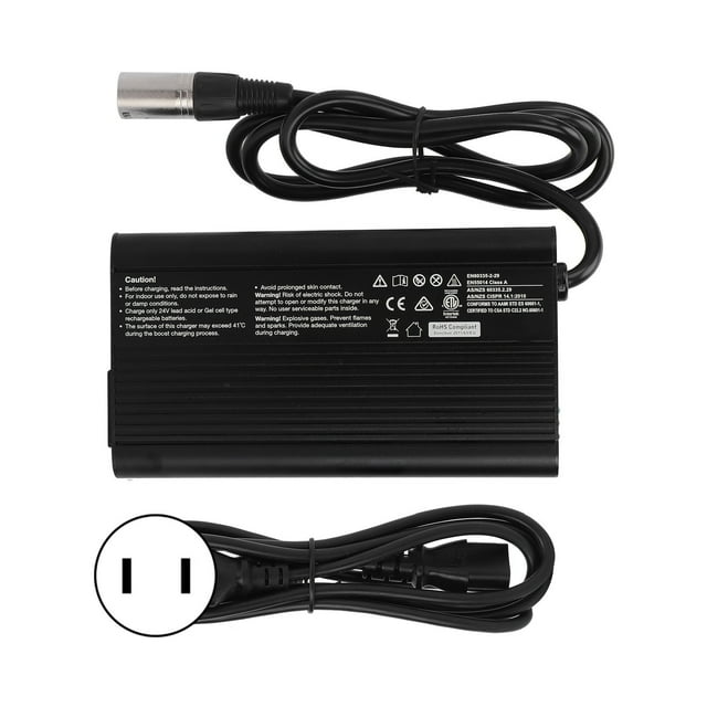 Cargador de batería para scooters eléctricos, cargador de batería de 24 V 8 A, cargador de batería para sillas de ruedas eléctricas, cargador de batería para scooter de movilidad, funcionalidad inteligente