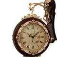 thumbnail image 6 of deevoka Double Sided Wall Clock 360 degree Rotating Farmhouse Round Quiet Decorative Clock Brown, 6 of 9
