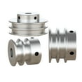 thumbnail image 6 of CHANCS Aluminum Alloy Double Groove Pulley 60mm OD 11mm Fixed Bore V-Shape Pulley Wheel for Motor Shaft Drive 6mm(1/4") PU Round Belt, 6 of 7