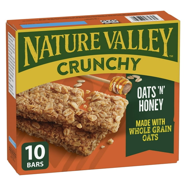 Nature Valley Crunchy Granola Bars, Oats 'n Honey, 46 g, 5 ct, 10 bars, 230  g 