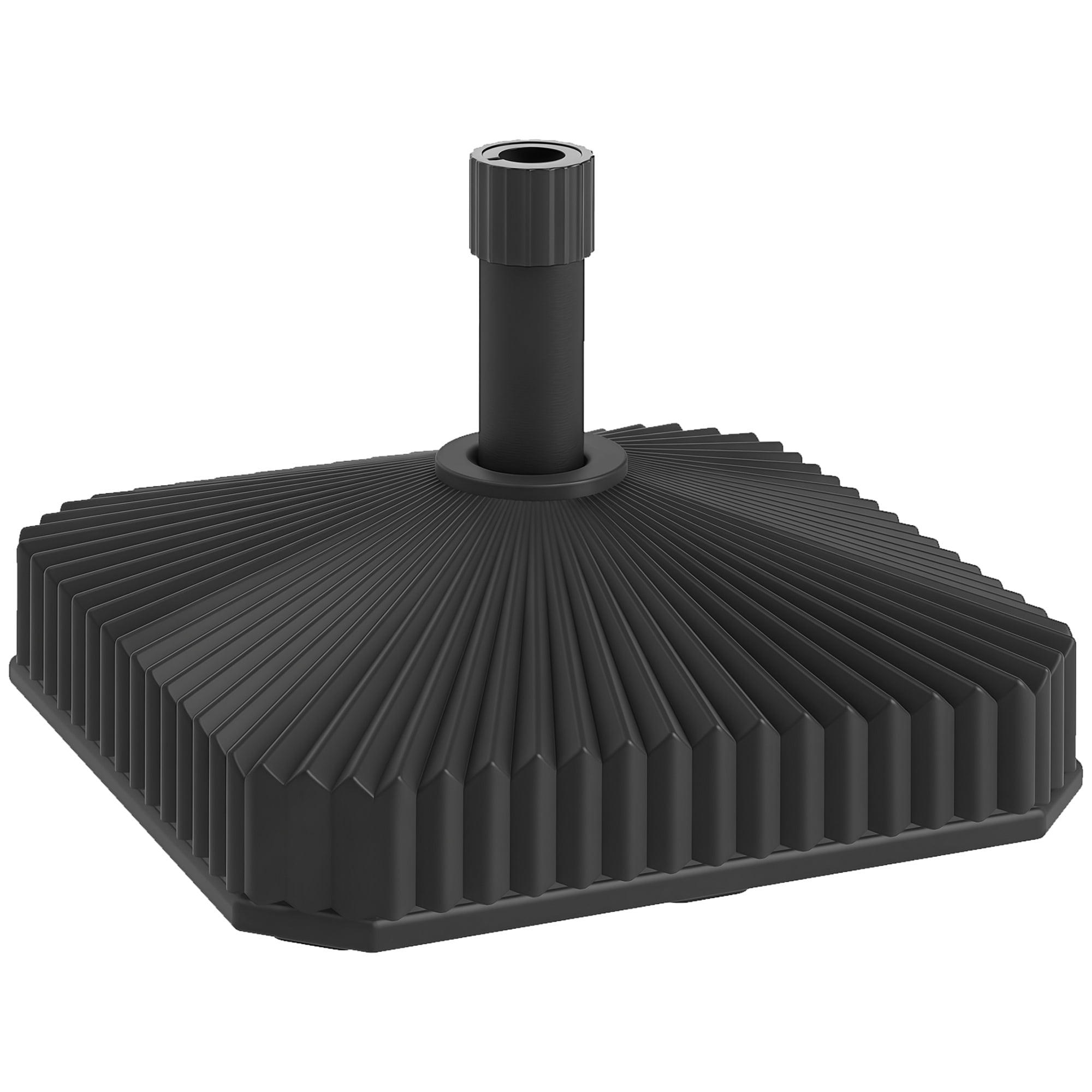 Outsunny Patio Umbrella Base Holder Outdoor Umbrella Stand, Filled Up to 42lbs with Sand or 33lbs with Water for Garden Poolside, Black