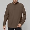 thumbnail image 2 of PEASKJP Men New Sweatshirt Stand Casual Button Solid Color Men Sweatshirt Top(Coffee,XXL), 2 of 5