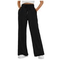 thumbnail image 5 of Mepaouo Wide Leg Sweatpants for Women 2024 High Waisted Drawstring Workout Loose Flare Sweats(Black,XL), 5 of 7