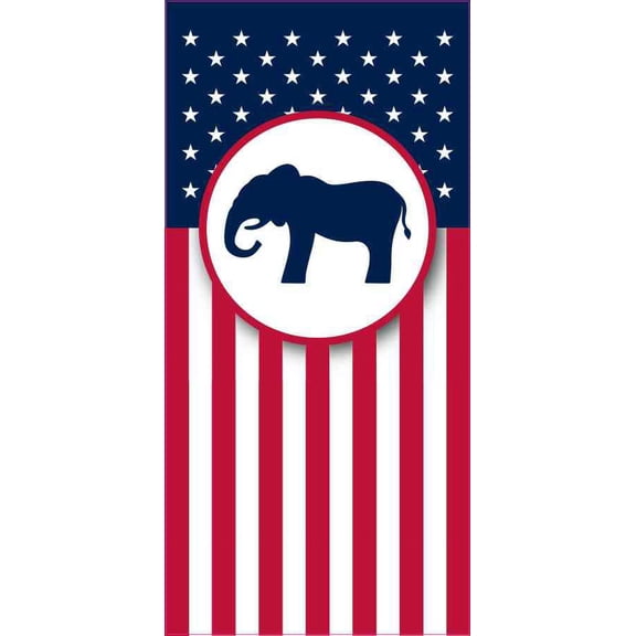 3in x 6in Republican Flag Banner Sticker