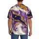 thumbnail image 3 of Balery Purple Gold Marble Swirls Camisa Casual de Manga Corta con Botones para Hombre, Texturizada, Estilo Cubano, para Playa, Verano-Medium, 3 of 5