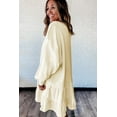 thumbnail image 2 of Stylish Beige Long Sleeve Mini Dress with Ruffle Hem - Perfect for Daily Wear, L, 2 of 12