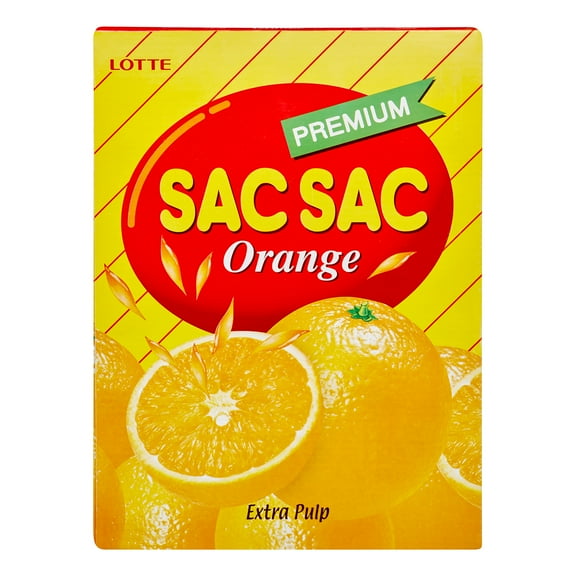 Lotte Juice, SAC SAC Orange, 8 Fl Oz, 12 Count