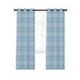 thumbnail image 7 of Blue Boho Blackout Curtains for Bedroom, Vintage Ethnic Tribe Abstract Art Geometric Thermal Insulated Kitchen Drapes with Grommets, Light Blocking Window Treatment, 2 Panels 52" x 54", 7 of 7