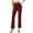 Wine, variant on FYEGRE Women's Comfort Pants Solid Color Trousers With Pockets For Womens Business Casual Elastic Waist Work Pants Comfortable Wear Daily Outfit Green S
